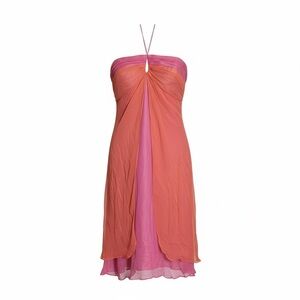 Laundry Shelli Segal Pink Orange Y2K Fairy Dress